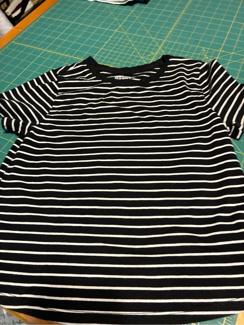 Old Navy Black and White Striped Tee